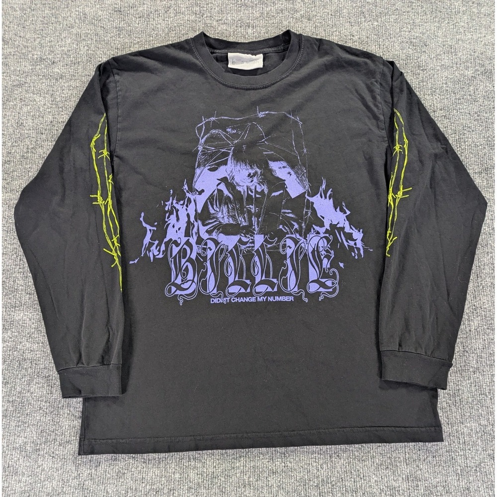 Billie Eilish Didn't Change My Number Long Sleeve T-shirt Unisex Medium Black